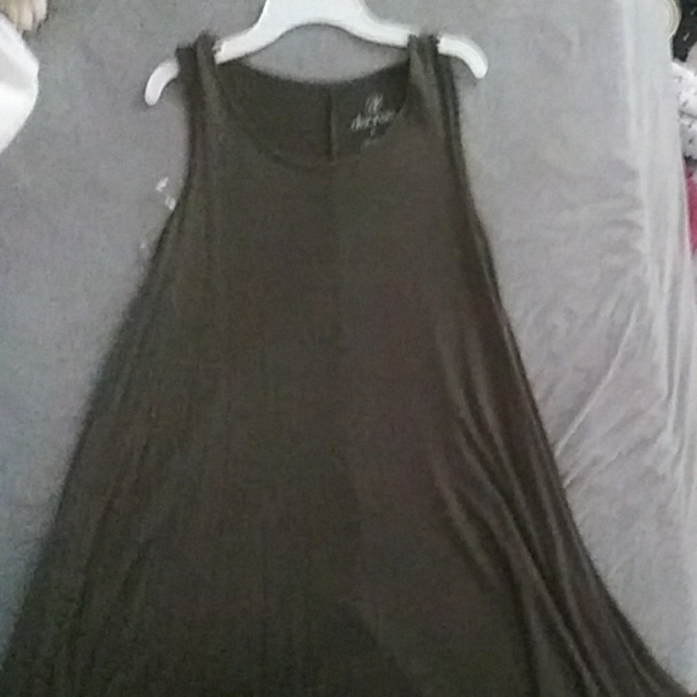 Olive green asymmetrical dress